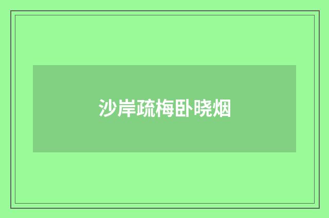 沙岸疏梅卧晓烟