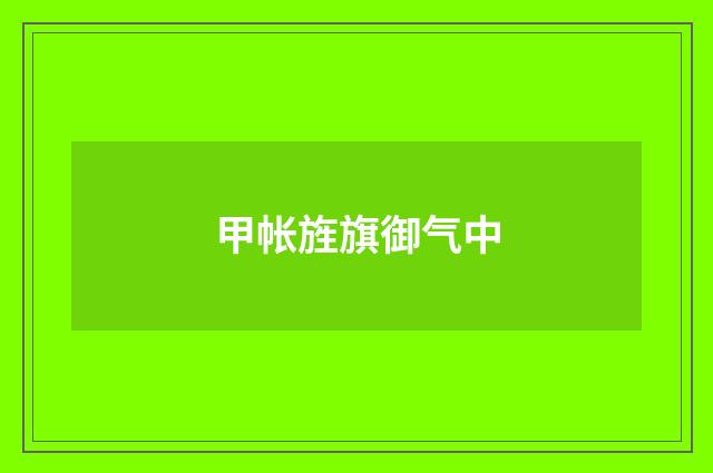 甲帐旌旗御气中