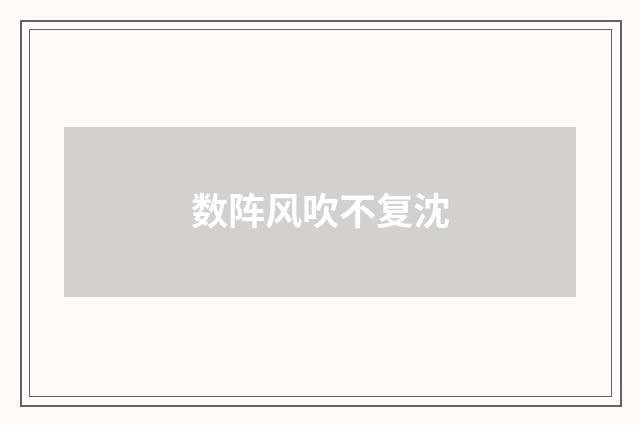 数阵风吹不复沈