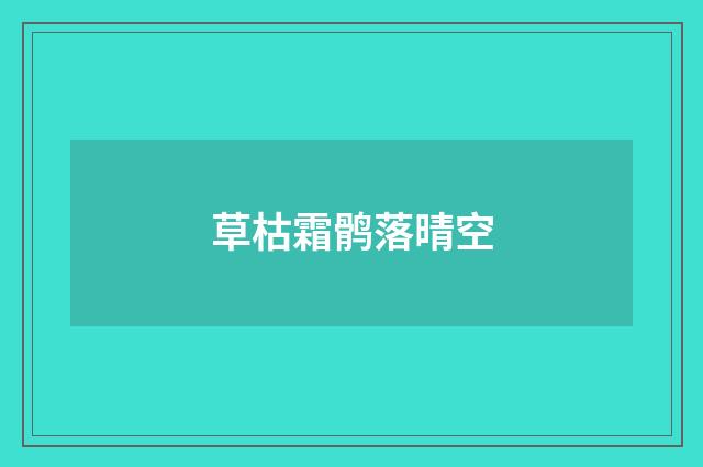 草枯霜鹘落晴空