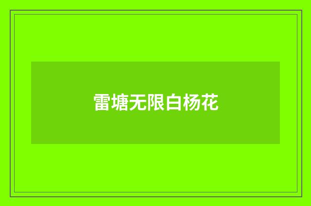 雷塘无限白杨花