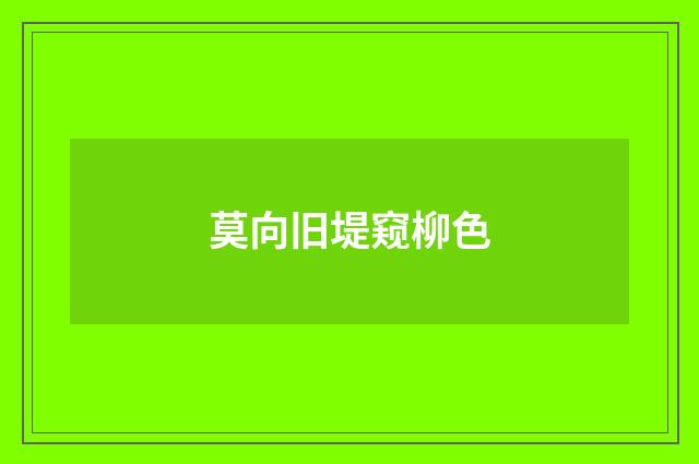 莫向旧堤窥柳色