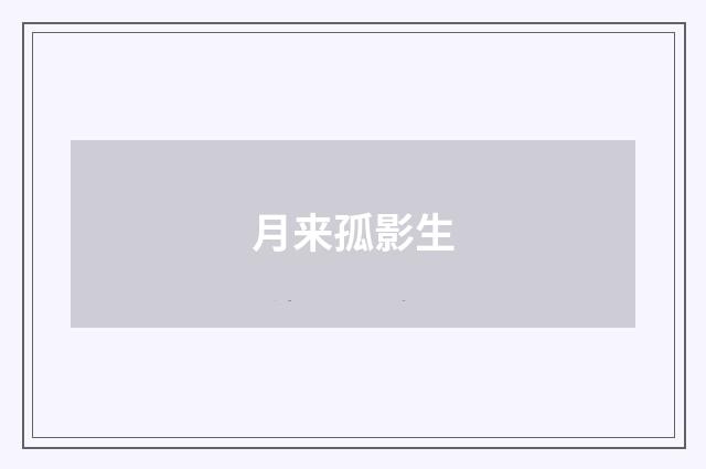 月来孤影生
