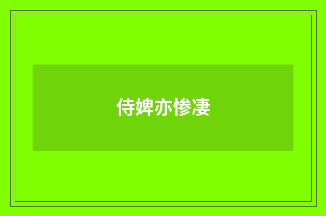 侍婢亦惨凄
