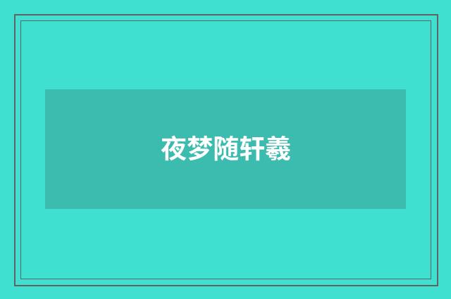 夜梦随轩羲