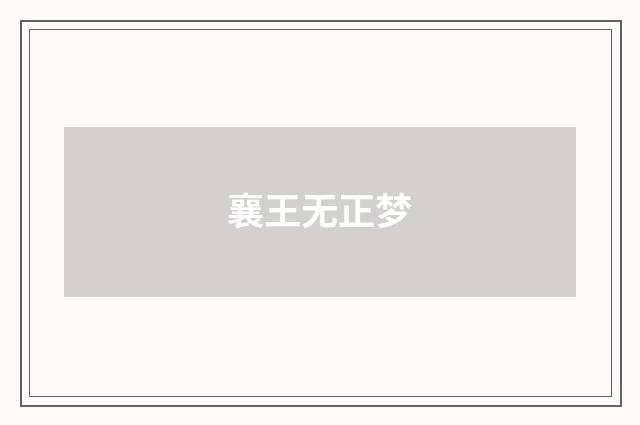 襄王无正梦