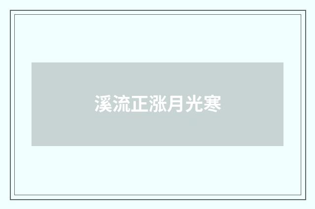溪流正涨月光寒