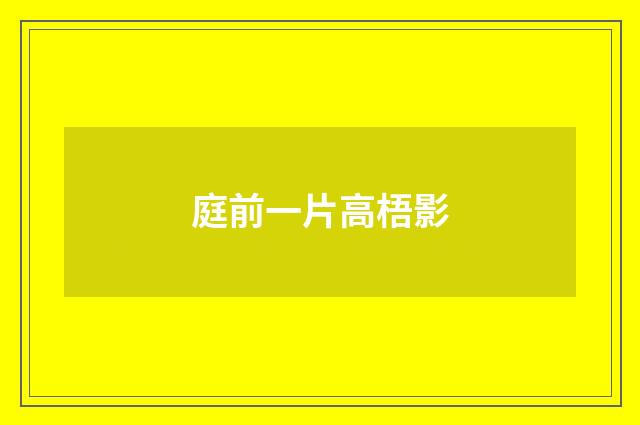 庭前一片高梧影