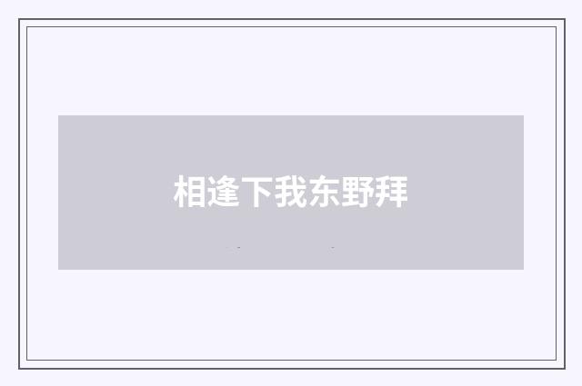 相逢下我东野拜