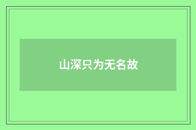 山深只为无名故