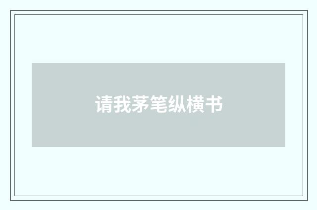 请我茅笔纵横书