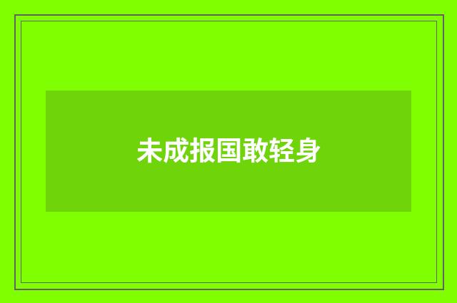 未成报国敢轻身