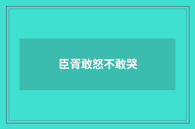 臣胥敢怒不敢哭