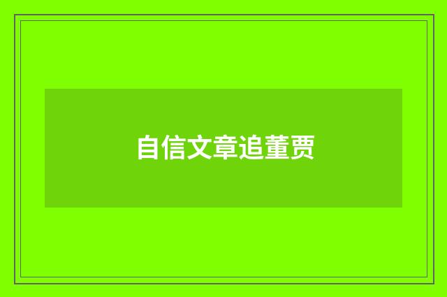 自信文章追董贾