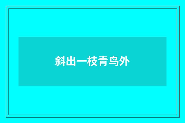 斜出一枝青鸟外