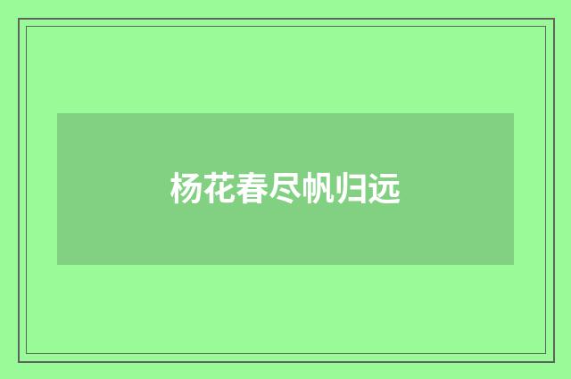 杨花春尽帆归远