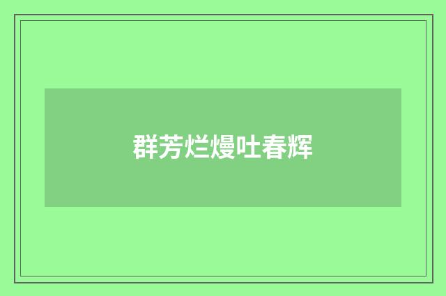 群芳烂熳吐春辉