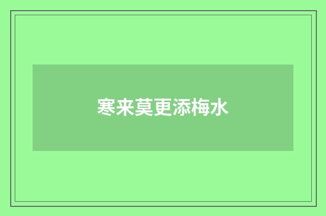 寒来莫更添梅水