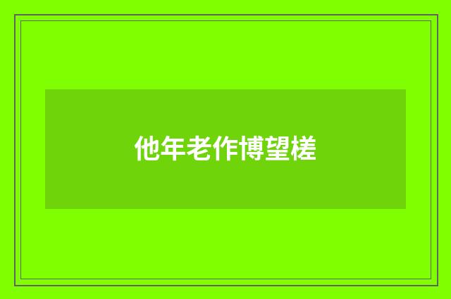 他年老作博望槎