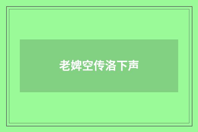 老婢空传洛下声
