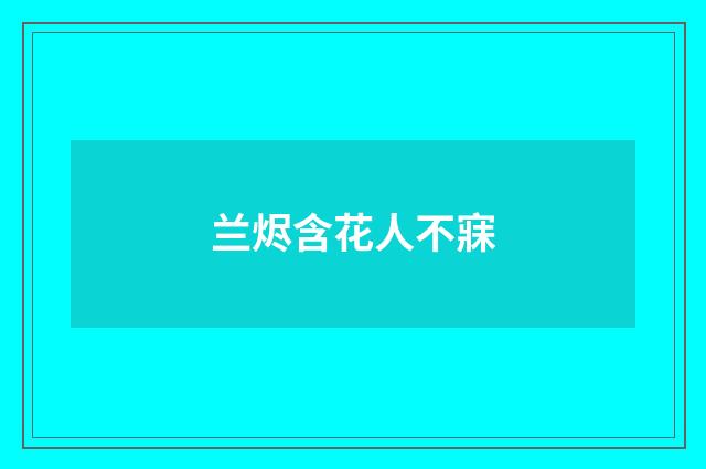 兰烬含花人不寐