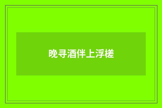 晚寻酒伴上浮槎