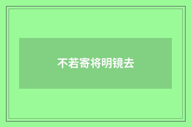 不若寄将明镜去