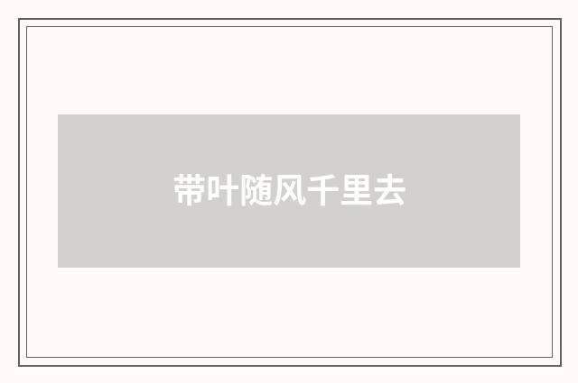 带叶随风千里去