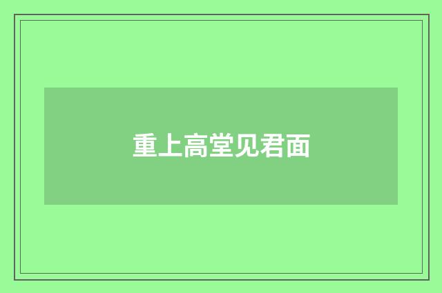 重上高堂见君面