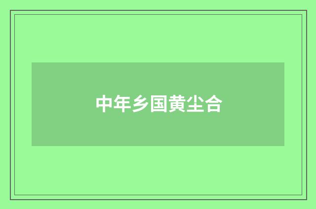 中年乡国黄尘合