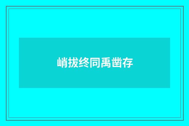 峭拔终同禹凿存