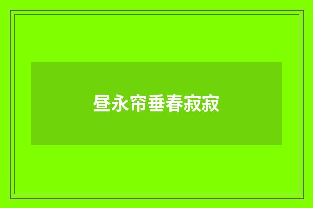 昼永帘垂春寂寂