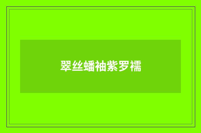 翠丝蟠袖紫罗襦