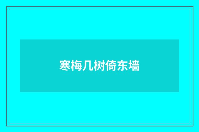 寒梅几树倚东墙