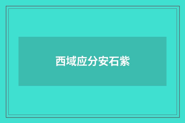 西域应分安石紫