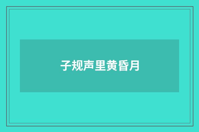 子规声里黄昏月
