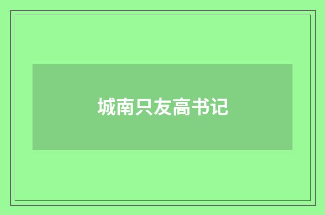城南只友高书记