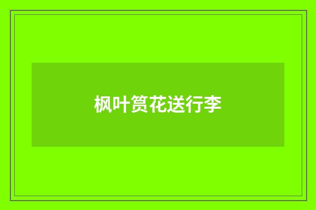枫叶筼花送行李