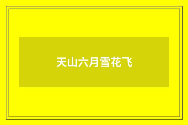 天山六月雪花飞