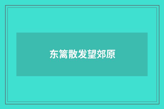 东篱散发望郊原