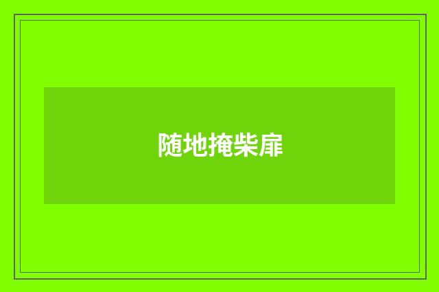 随地掩柴扉
