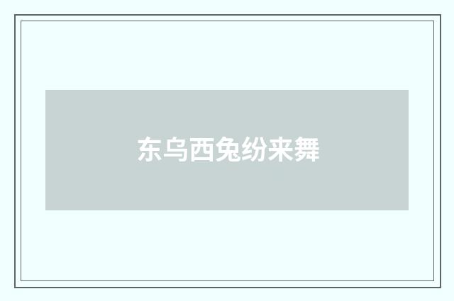 东乌西兔纷来舞