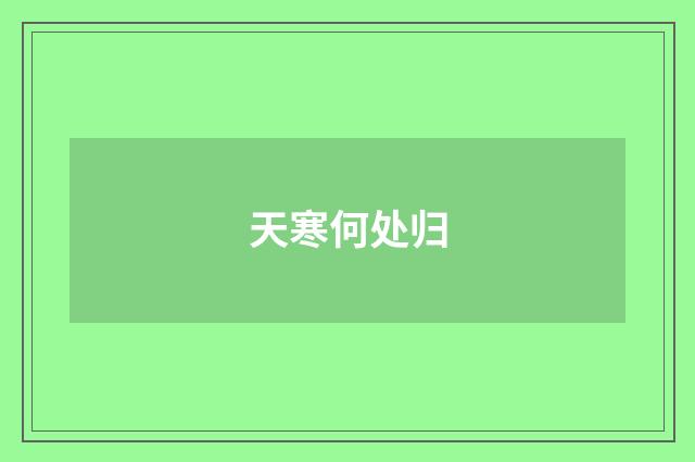 天寒何处归