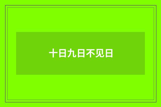 十日九日不见日