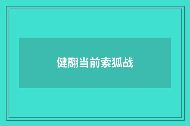 健翮当前索狐战
