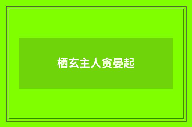 栖玄主人贪晏起
