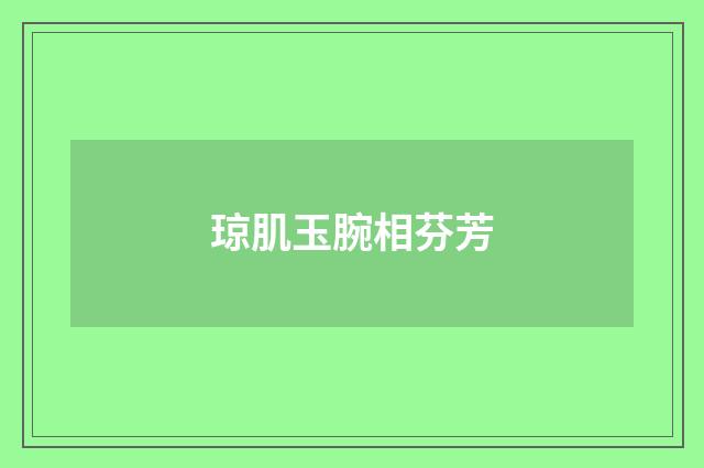琼肌玉腕相芬芳