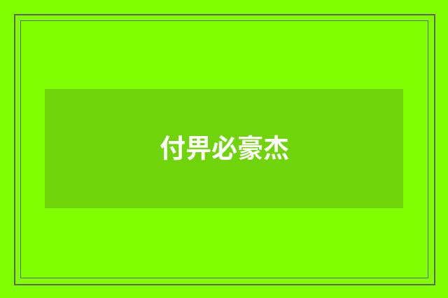 付畀必豪杰
