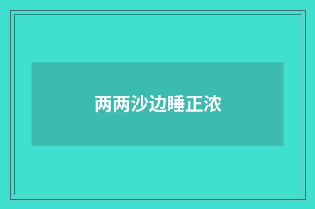 两两沙边睡正浓