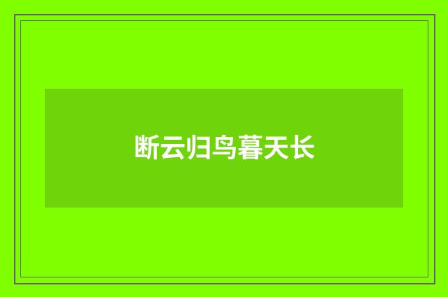断云归鸟暮天长
